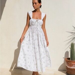 Piyama Mia White Floral Maxi Dress Size Large